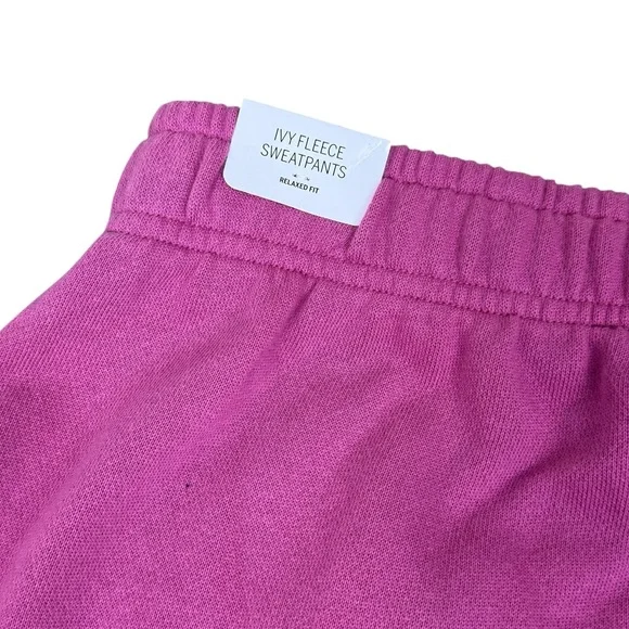 NWT PINK Victoria's Secret Ivy Fleece Campus High Rise Relaxed Sweatpants M XL - Picture 8 of 10